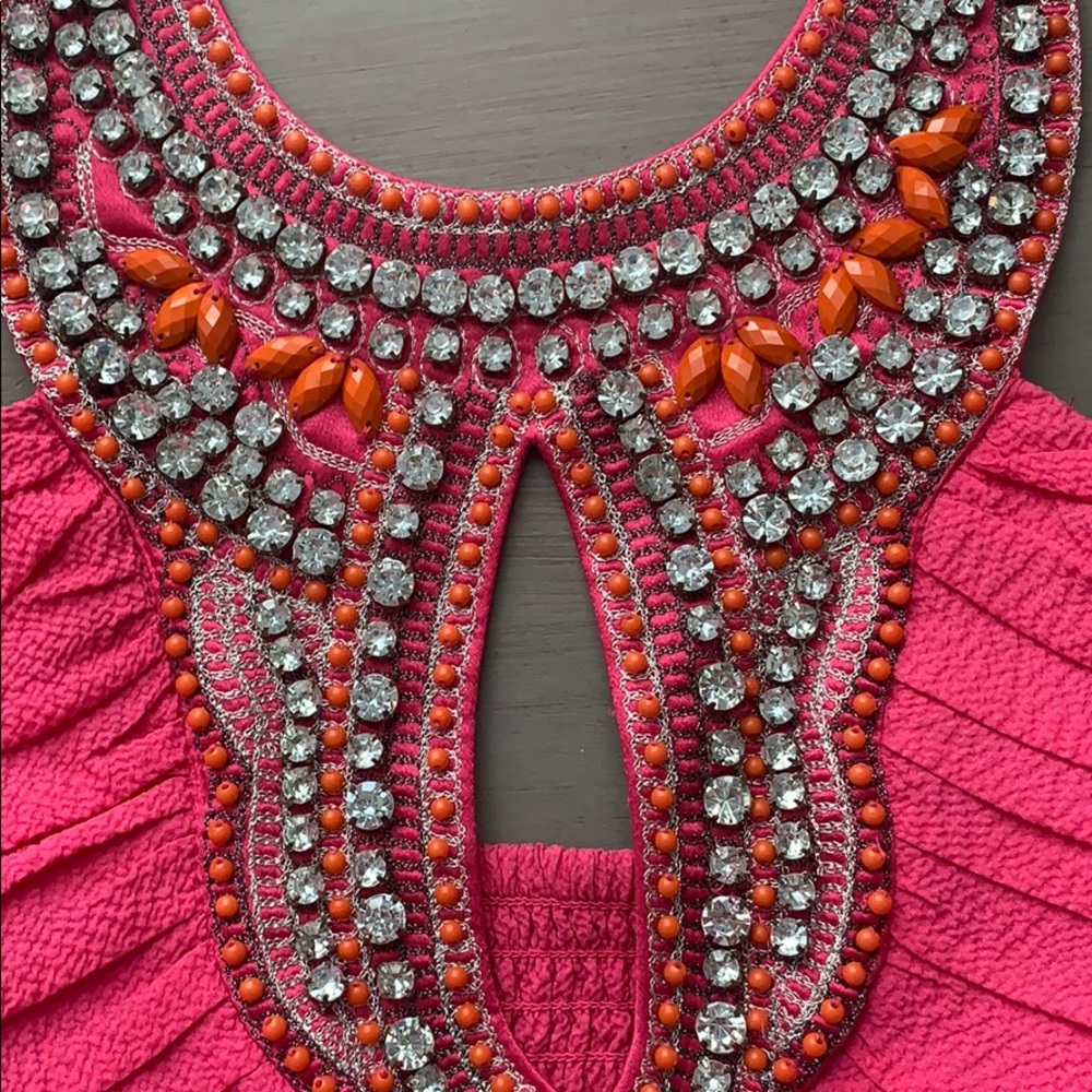 Bebe rhinestone halter top